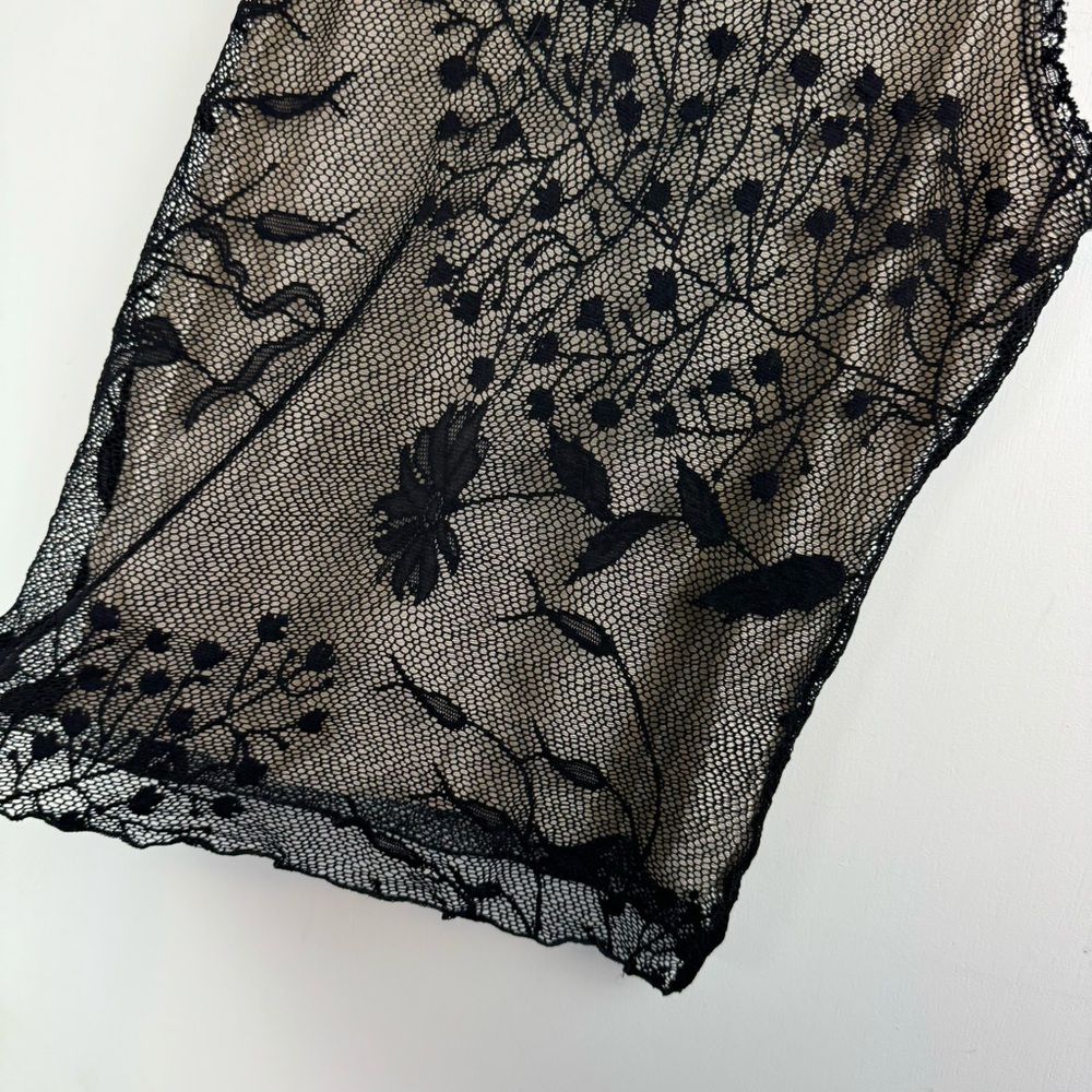 Vintage Y2K Black Lace Mesh Overlay Cami Tank Top Sz Medium - Picture 5 of 13